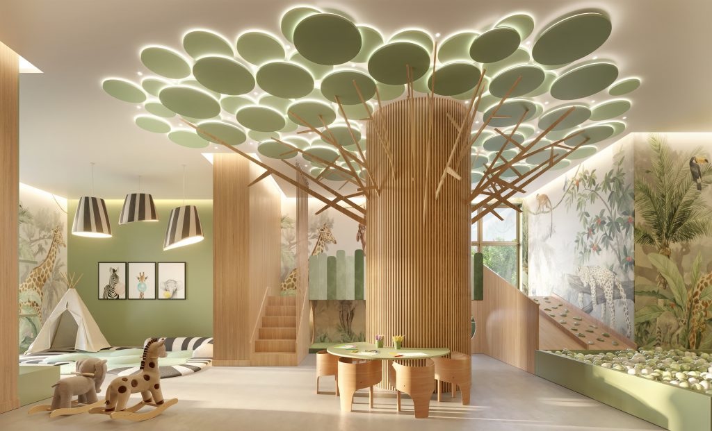 Perspectiva ilustrada: Kids Place, brinquedoteca do Heaven by Yoo Residences