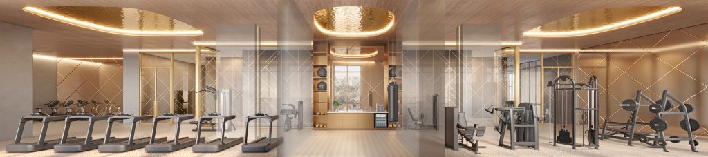 Perspectiva ilustrada: Gym, espaço fitness do Heaven by Yoo Residences