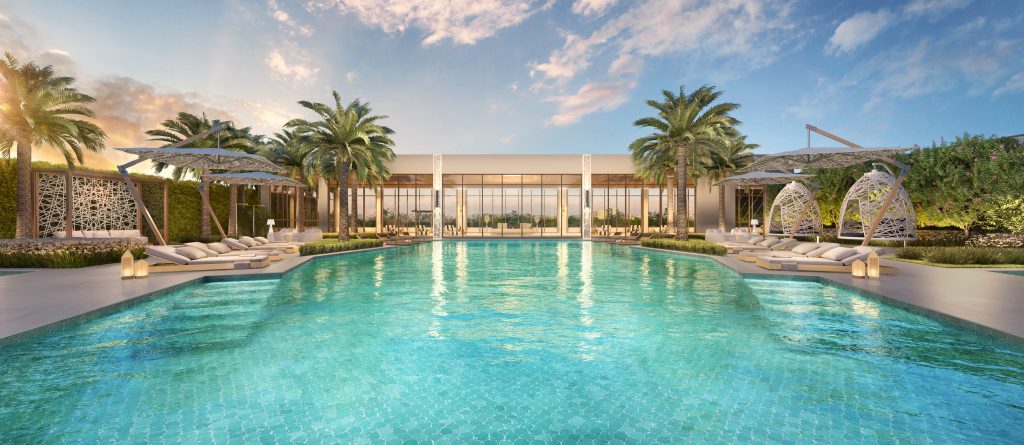 Perspectiva ilustrada: Outdoor Swimming Pool, piscina descoberta do Heaven by Yoo Residences