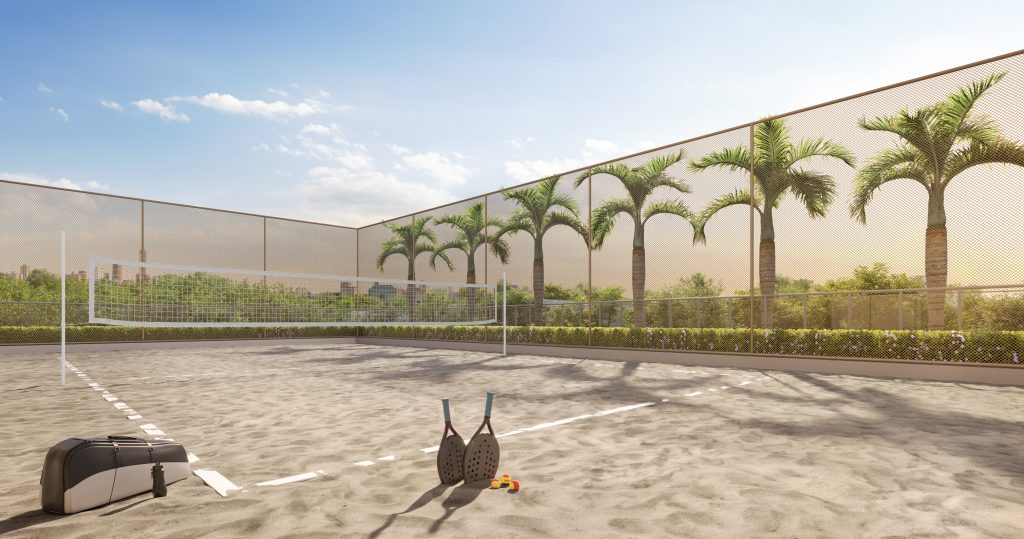 Perspectiva ilustrada: Beach Tennis Court do Heaven by Yoo Residences